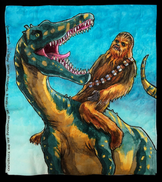 Illustration for article titled Napkin doodles reach new heights with Star Wars characters riding dinosaurs